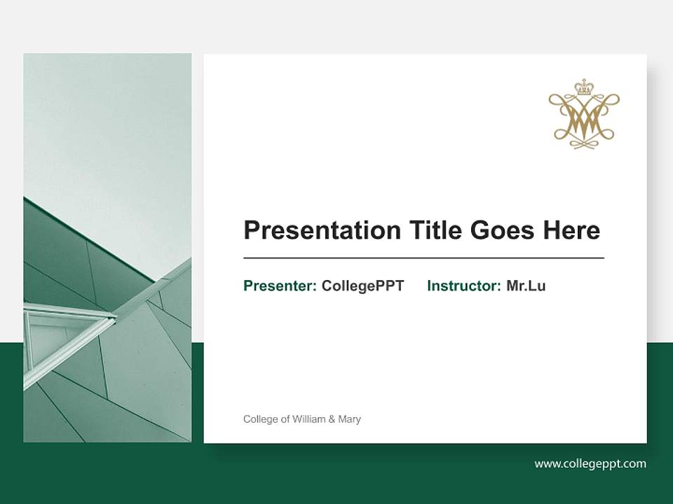 College of William & Mary General Purpose PPT Template4:3 ratio PPT effect preview image6