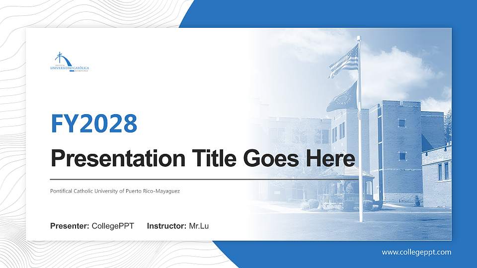 Pontifical Catholic University of Puerto Rico-Mayaguez Academic Presentation/Research Findings Report PPT Template16:9 ratio PPT effect preview image