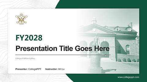 College of William & Mary Academic Presentation/Research Findings Report PPT Template