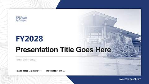 Montana Christian College Academic Presentation/Research Findings Report PPT Template