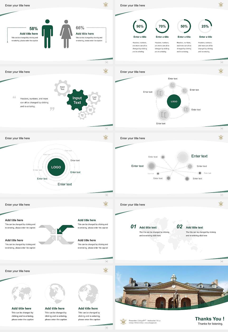 College of William & Mary Course/Courseware Creation PPT Template16:9 ratio PPT effect preview image4
