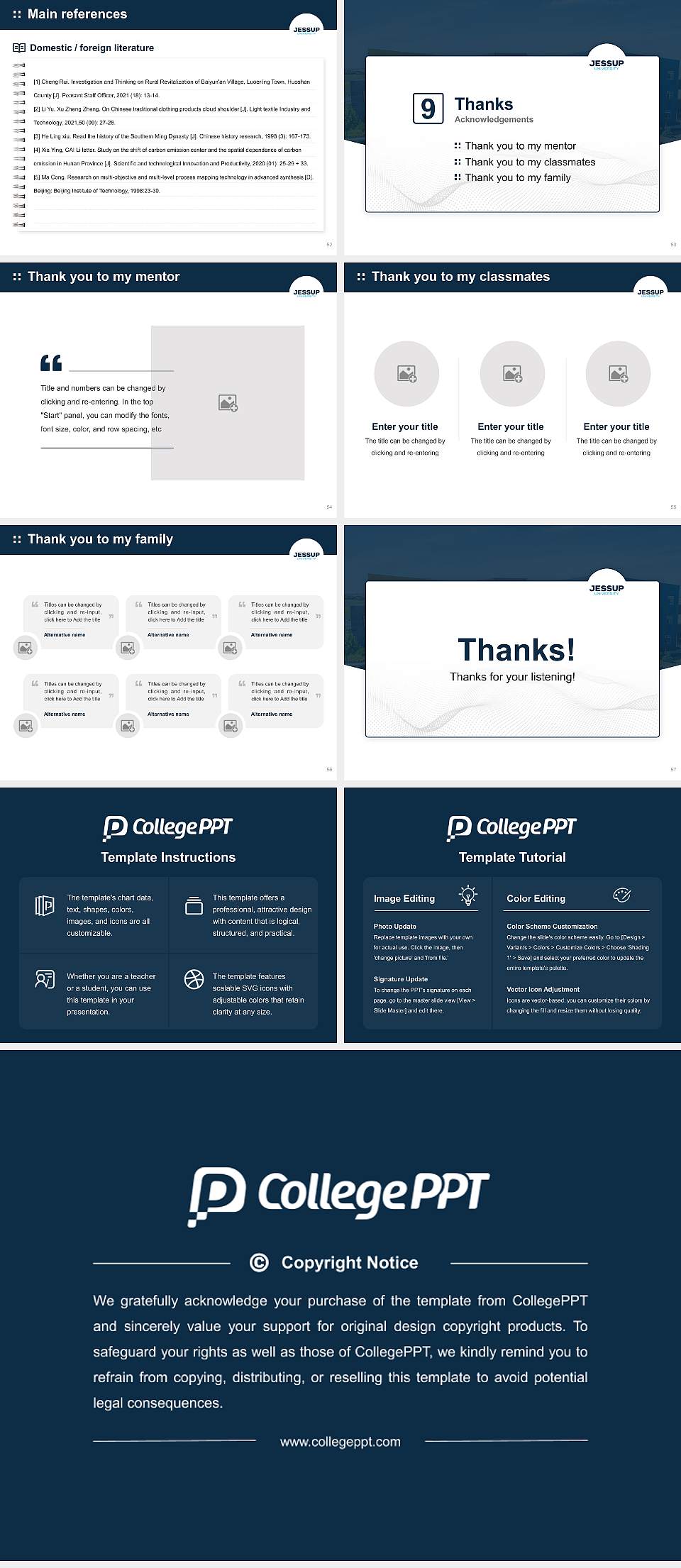 Jessup University Graduation Thesis Defense PPT Template4:3 ratio PPT effect preview image7