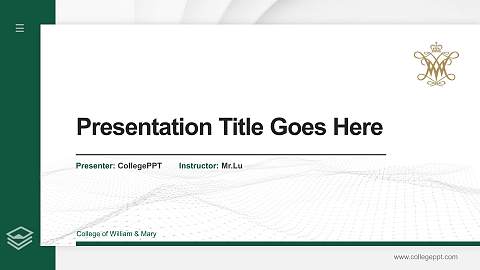 College of William & Mary Thesis Proposal/Graduation Defense PPT Template