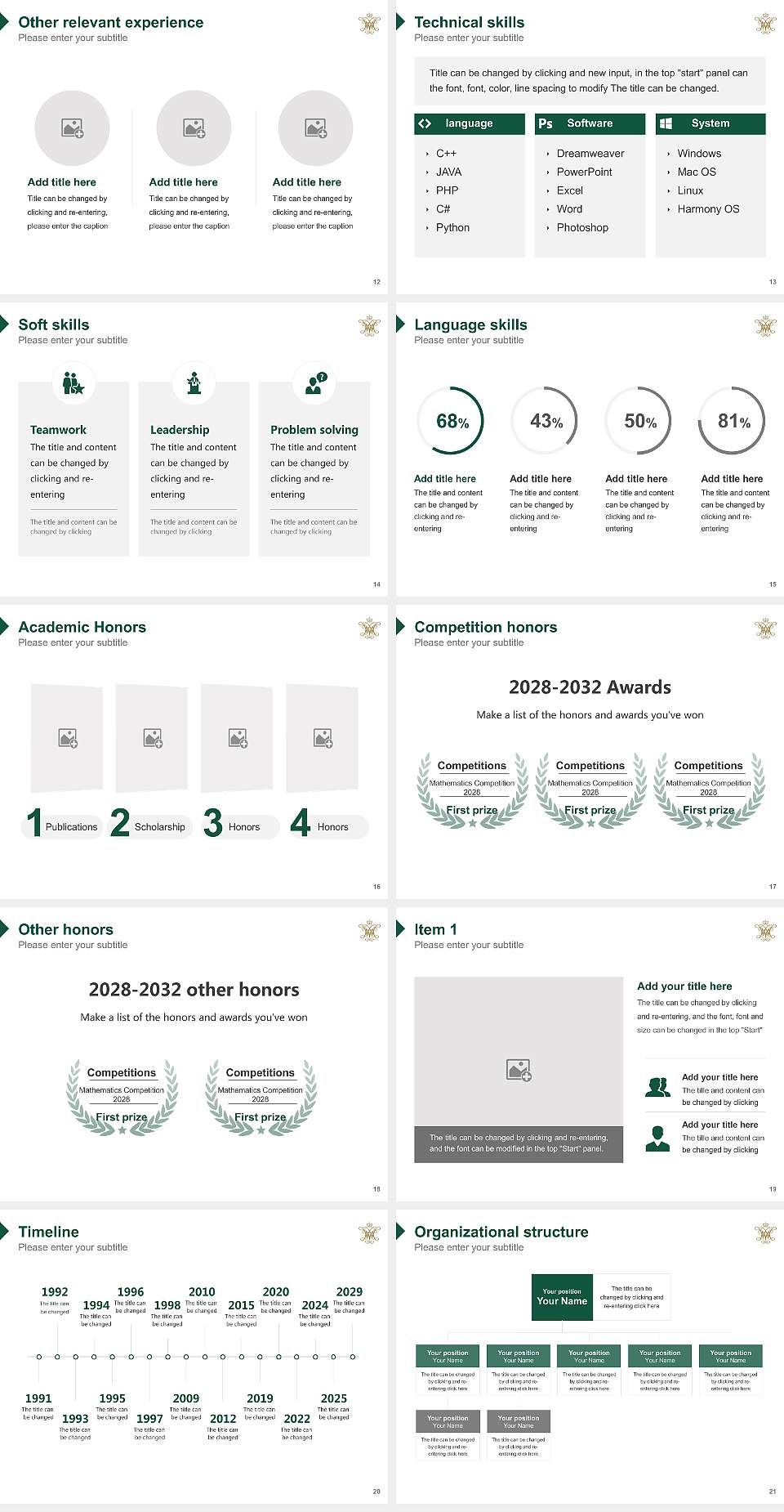 College of William & Mary Resume PPT Template4:3 ratio PPT effect preview image3