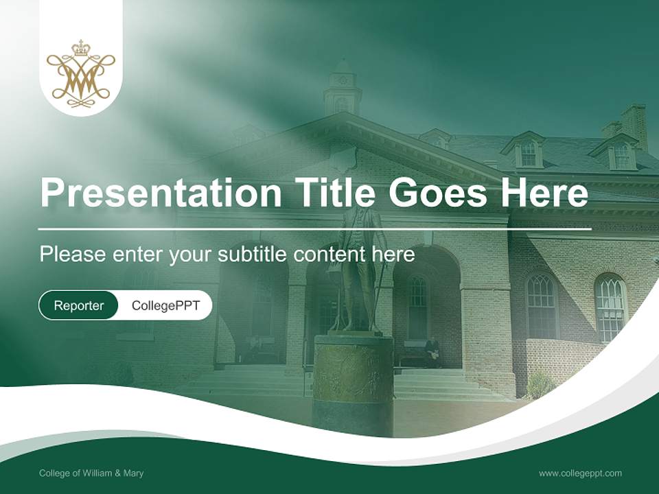 College of William & Mary Lecture Sharing and Networking Event PPT Template4:3 ratio PPT effect preview image4