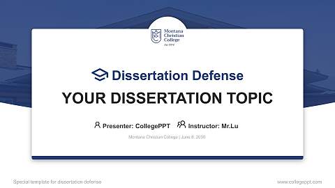 Montana Christian College Graduation Thesis Defense PPT Template