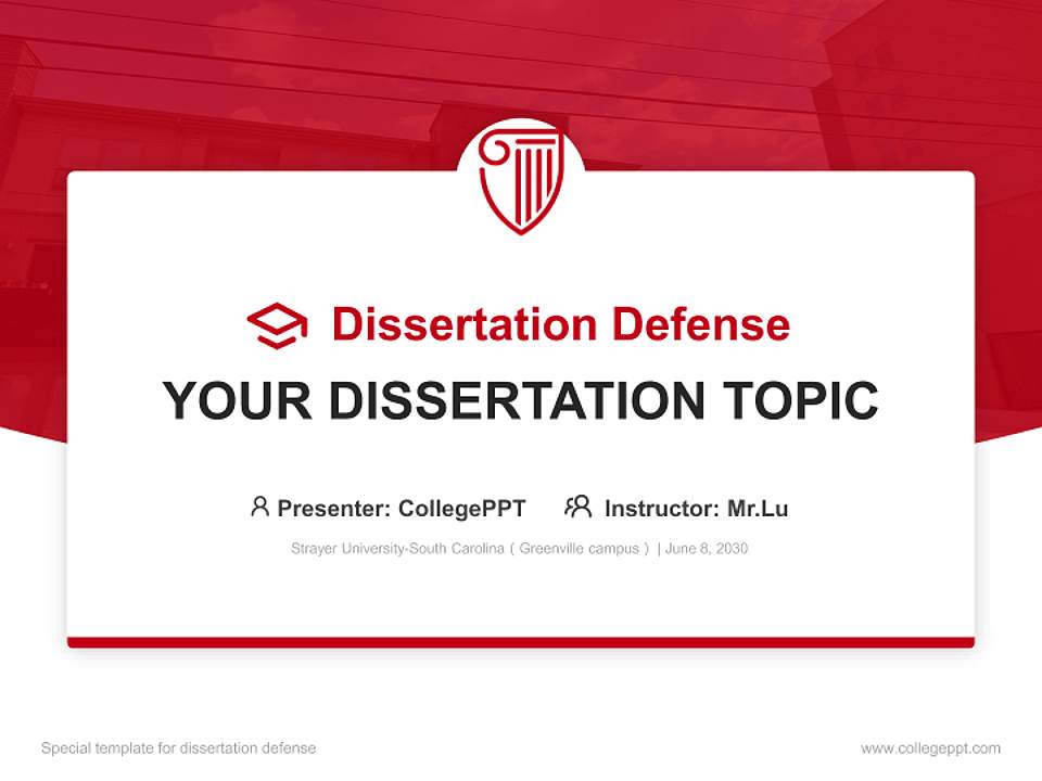 Strayer University-South Carolina（Greenville campus） Graduation Thesis Defense PPT Template4:3 ratio PPT effect preview image7