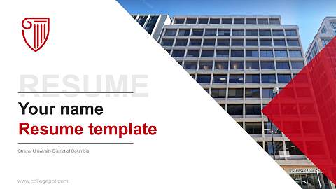 Strayer University-District of Columbia Resume PPT Template