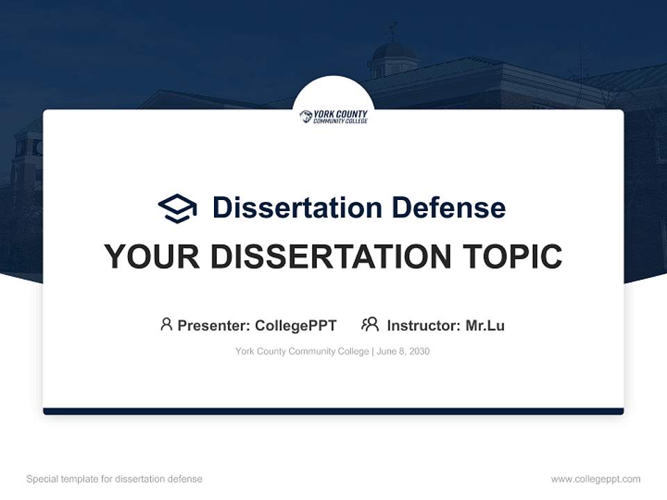 York County Community College Graduation Thesis Defense PPT Template4:3 ratio PPT effect preview image7