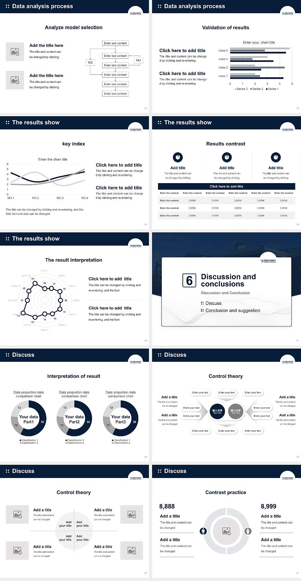 York County Community College Graduation Thesis Defense PPT Template4:3 ratio PPT effect preview image5