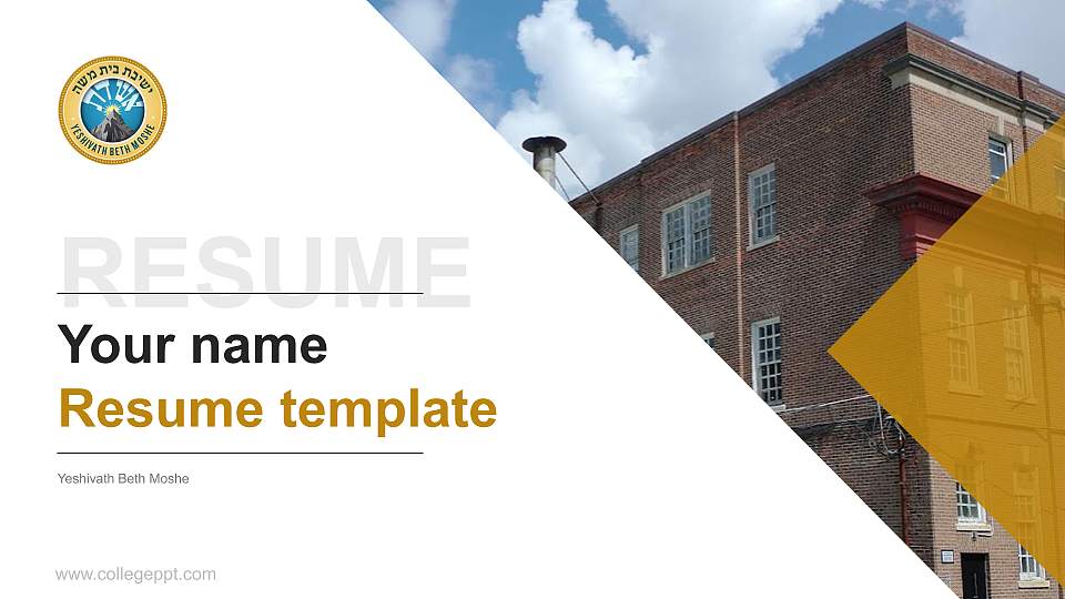 Yeshivath Beth Moshe Resume PPT Template16:9 ratio PPT effect preview image