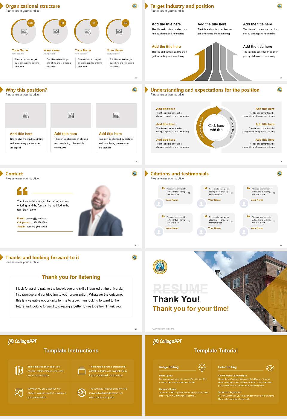 Yeshivath Beth Moshe Resume PPT Template16:9 ratio PPT effect preview image4