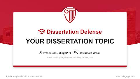 Strayer University-Virginia（Newport News） Graduation Thesis Defense PPT Template