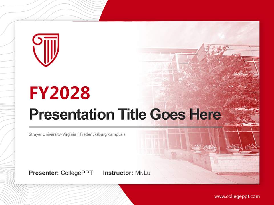 Strayer University-Virginia（Fredericksburg campus） Academic Presentation/Research Findings Report PPT Template4:3 ratio PPT effect preview image5
