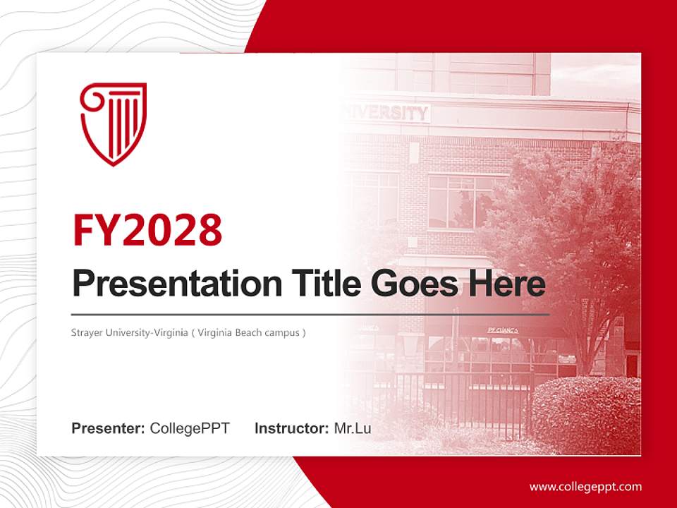 Strayer University-Virginia（Virginia Beach campus） Academic Presentation/Research Findings Report PPT Template4:3 ratio PPT effect preview image5