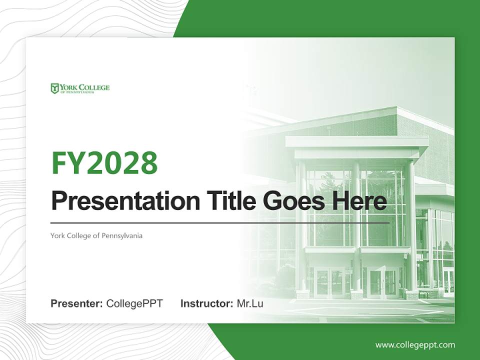 York College of Pennsylvania Academic Presentation/Research Findings Report PPT Template4:3 ratio PPT effect preview image5