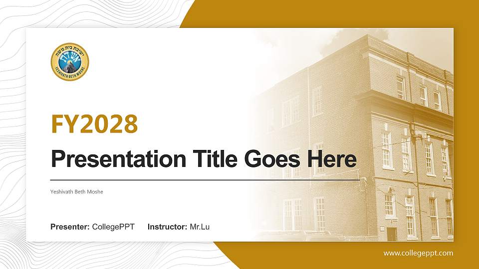 Yeshivath Beth Moshe Academic Presentation/Research Findings Report PPT Template16:9 ratio PPT effect preview image