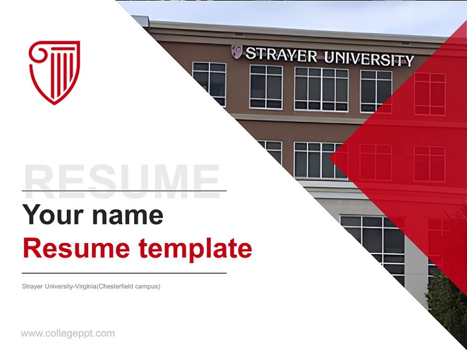 Strayer University-Virginia(Chesterfield campus) Resume PPT Template4:3 ratio PPT effect preview image5