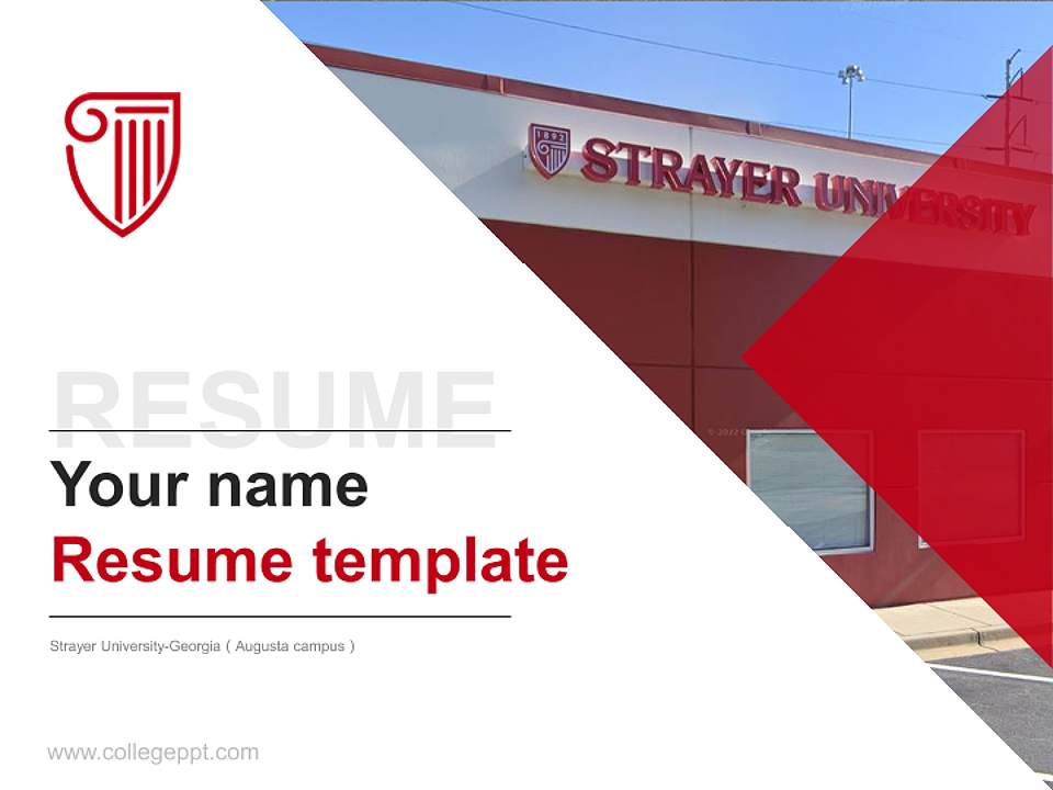 Strayer University-Georgia（Augusta campus） Resume PPT Template4:3 ratio PPT effect preview image5