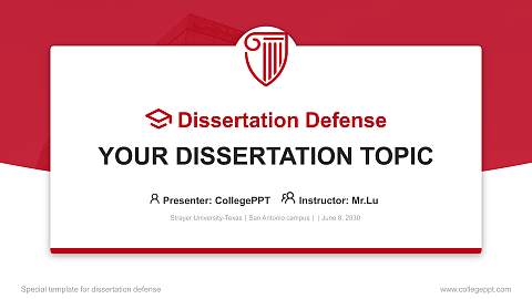 Strayer University-Texas（San Antonio campus） Graduation Thesis Defense PPT Template