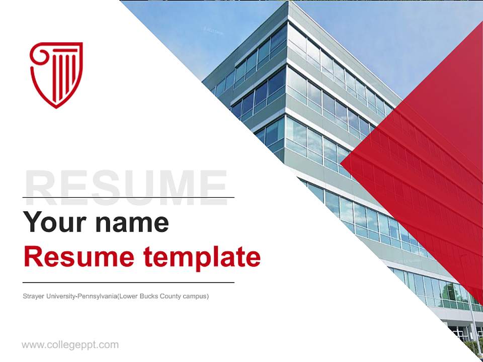 Strayer University-Pennsylvania(Lower Bucks County campus) Resume PPT Template4:3 ratio PPT effect preview image5