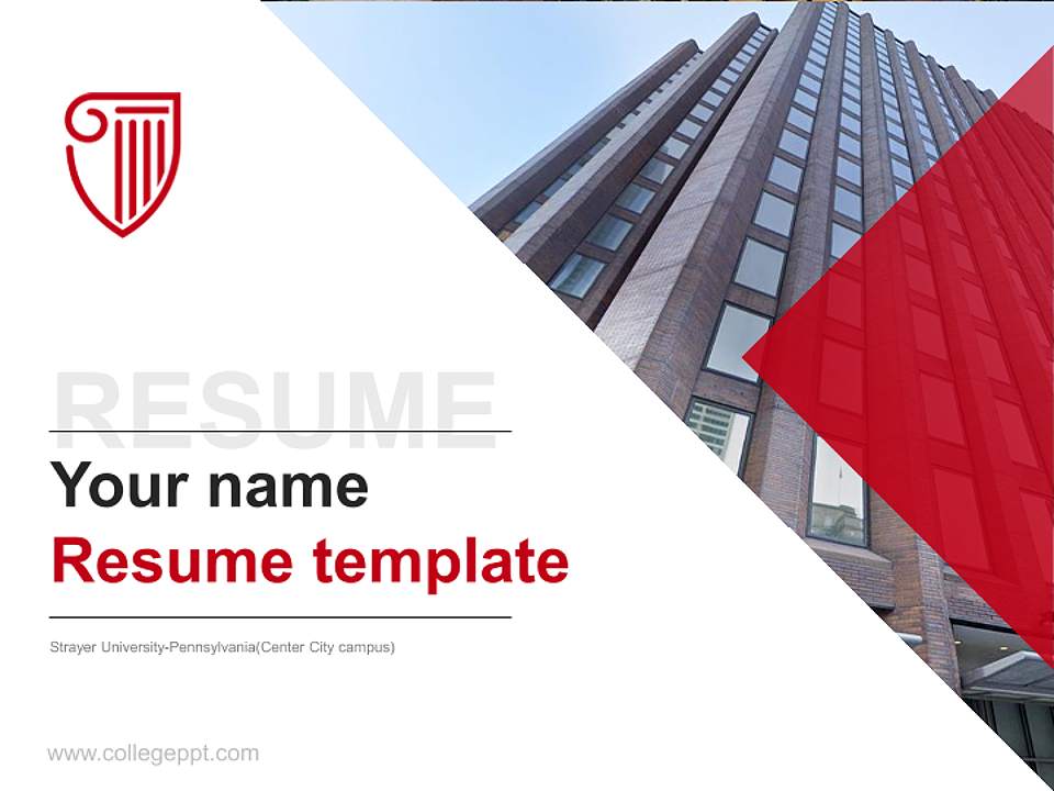 Strayer University-Pennsylvania(Center City campus) Resume PPT Template4:3 ratio PPT effect preview image5