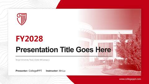 Strayer University-Texas（Cedar Hill campus） Academic Presentation/Research Findings Report PPT Template