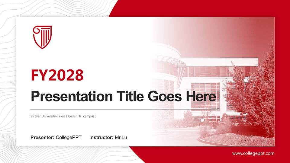 Strayer University-Texas（Cedar Hill campus） Academic Presentation/Research Findings Report PPT Template16:9 ratio PPT effect preview image