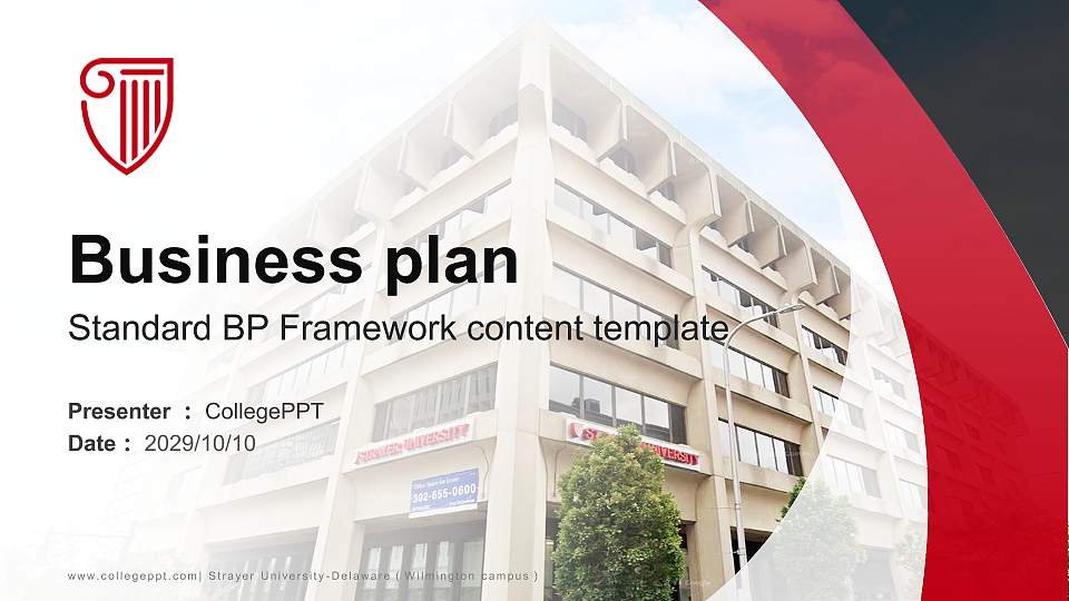 Strayer University-Delaware（Wilmington campus） Competition/Entrepreneurship Contest PPT Template16:9 ratio PPT effect preview image