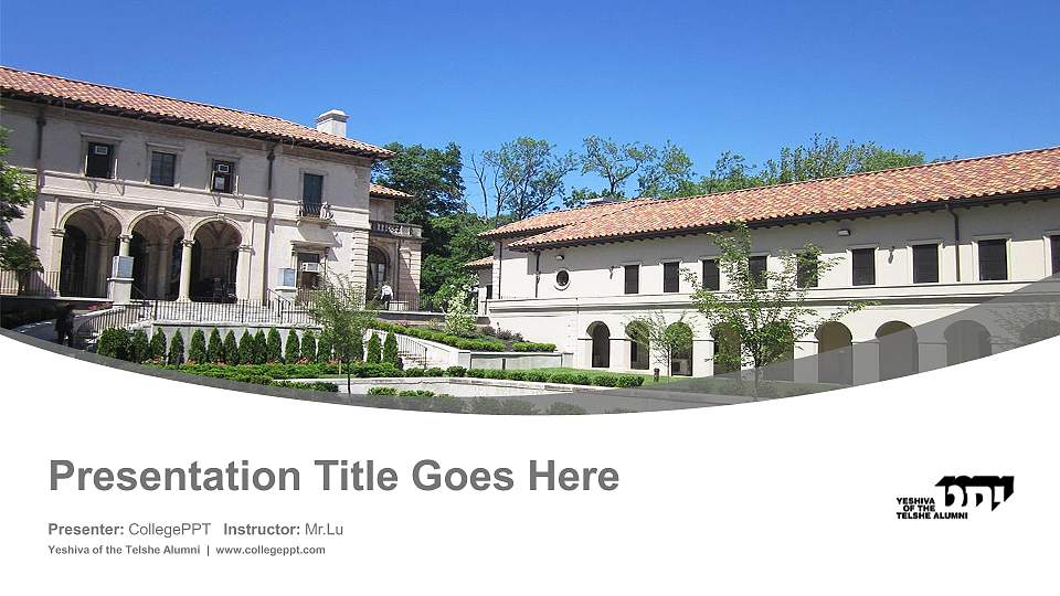 Yeshiva of the Telshe Alumni Course/Courseware Creation PPT Template16:9 ratio PPT effect preview image