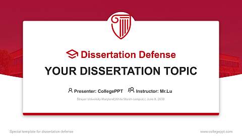 Strayer University-Maryland(White Marsh campus) Graduation Thesis Defense PPT Template