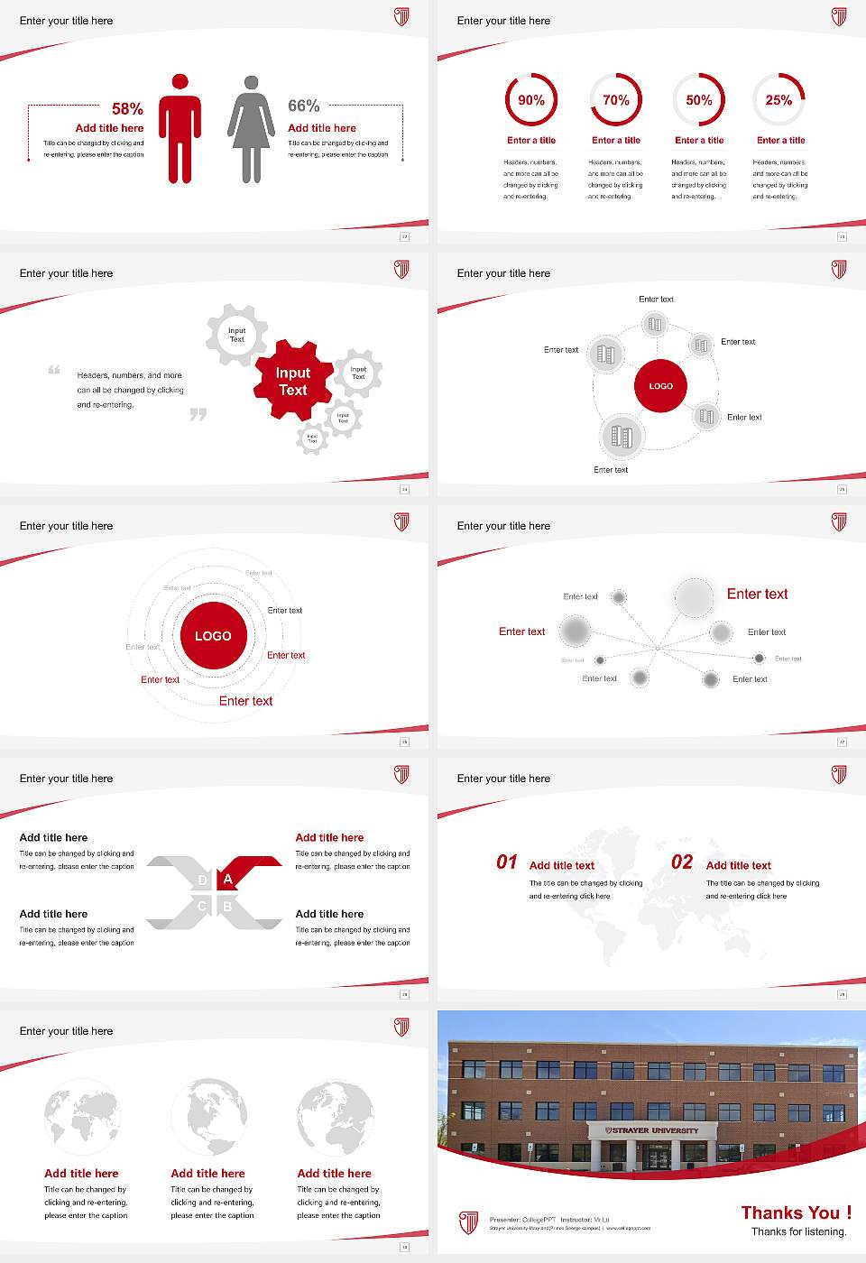Strayer University-Maryland(Prince George campus) Course/Courseware Creation PPT Template16:9 ratio PPT effect preview image4