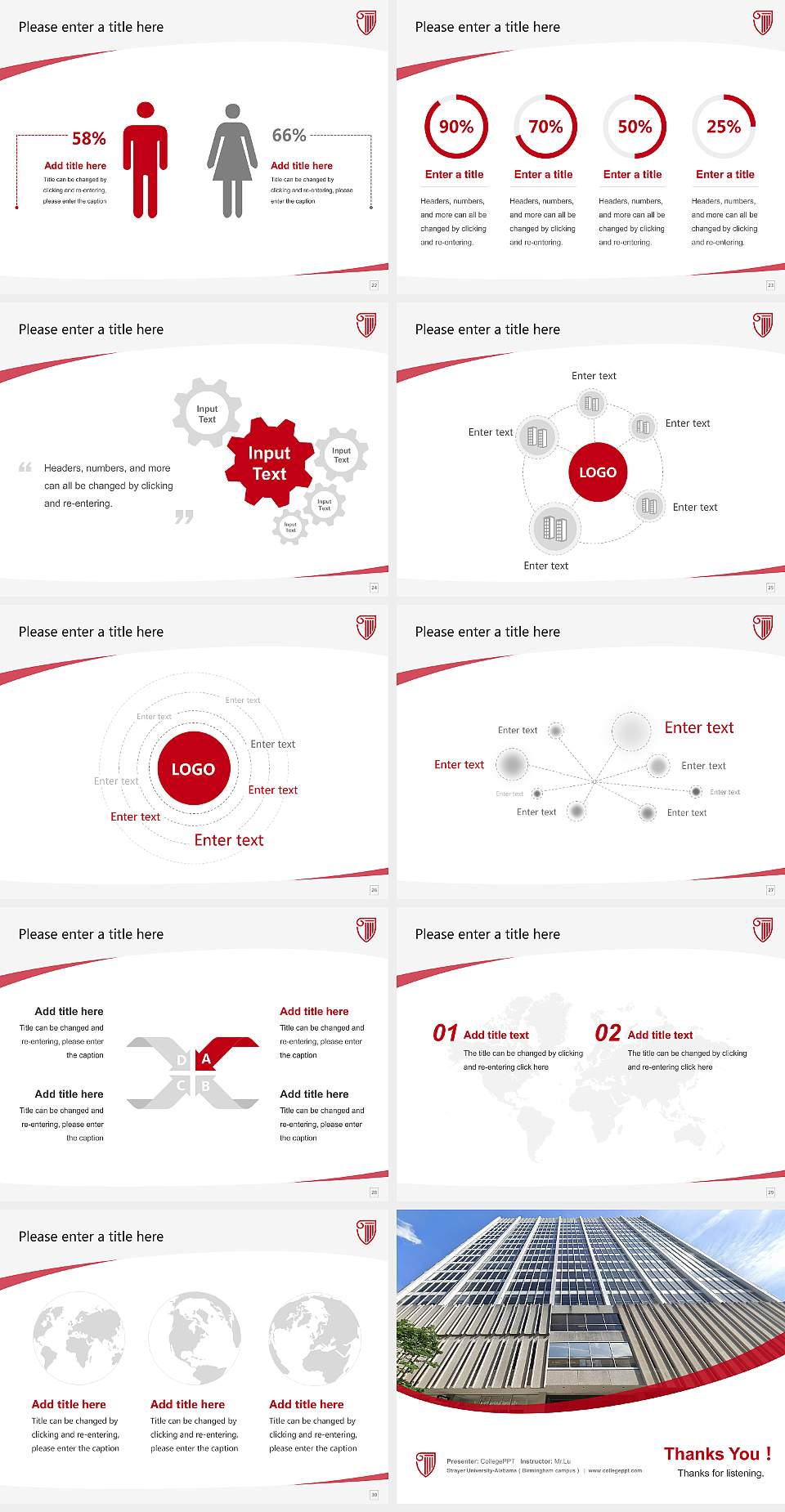 Strayer University-Alabama（Birmingham campus） Course/Courseware Creation PPT Template4:3 ratio PPT effect preview image4