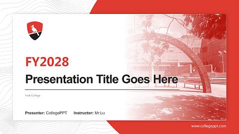 York College Academic Presentation/Research Findings Report PPT Template