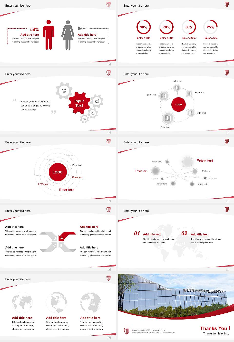 Strayer University-Florida（Jacksonville campus） Course/Courseware Creation PPT Template16:9 ratio PPT effect preview image4