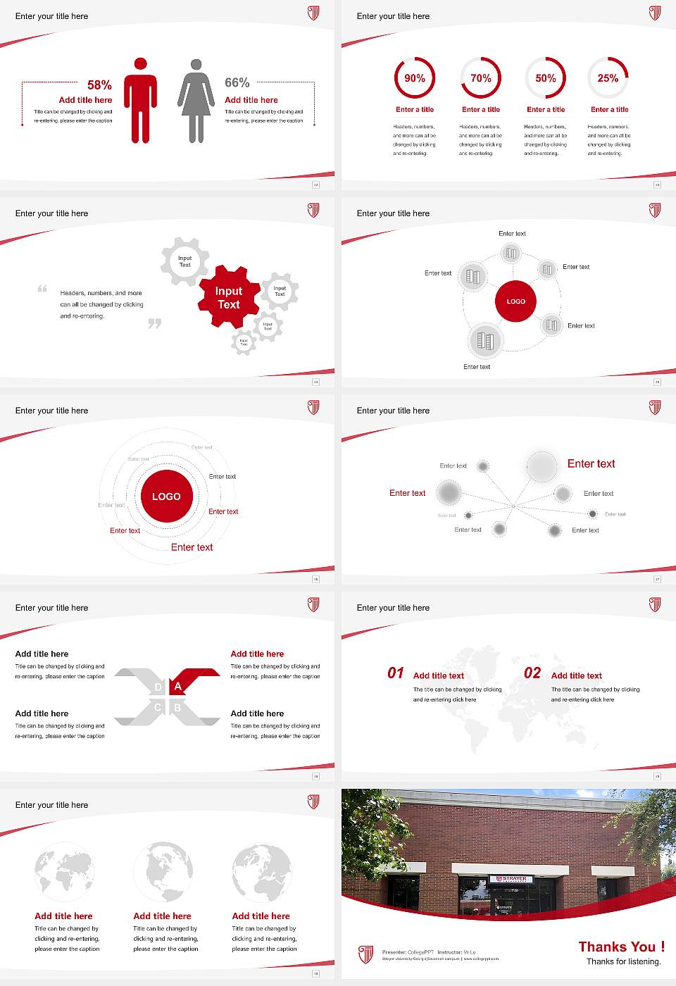 Strayer University-Georgia(Savannah campus) Course/Courseware Creation PPT Template16:9 ratio PPT effect preview image4