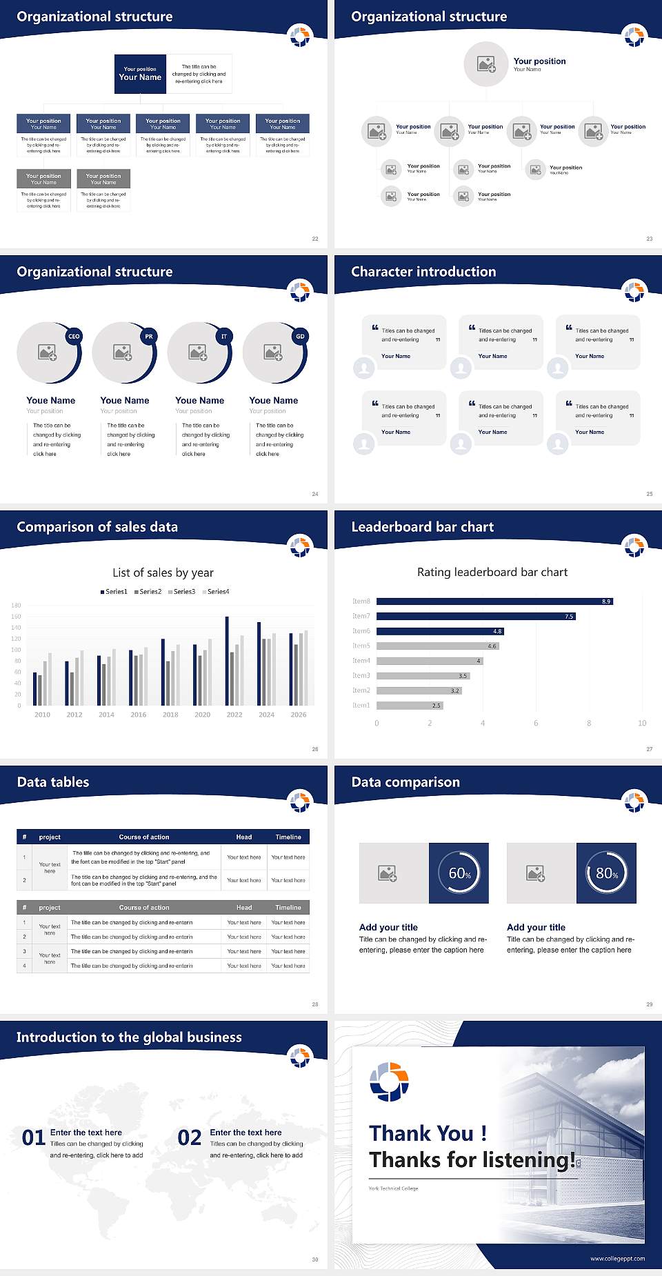 York Technical College Academic Presentation/Research Findings Report PPT Template4:3 ratio PPT effect preview image4
