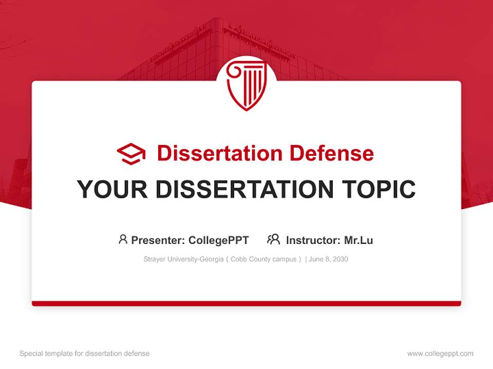 Strayer University-Georgia（Cobb County campus） Graduation Thesis Defense PPT Template4:3 ratio PPT effect preview image7