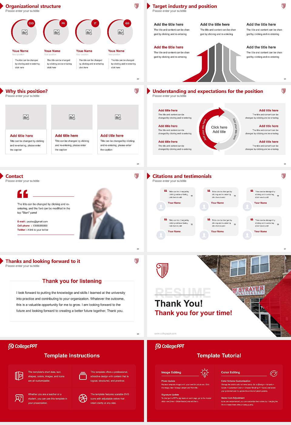 Strayer University-Alabama（Montgomery campus） Resume PPT Template16:9 ratio PPT effect preview image4