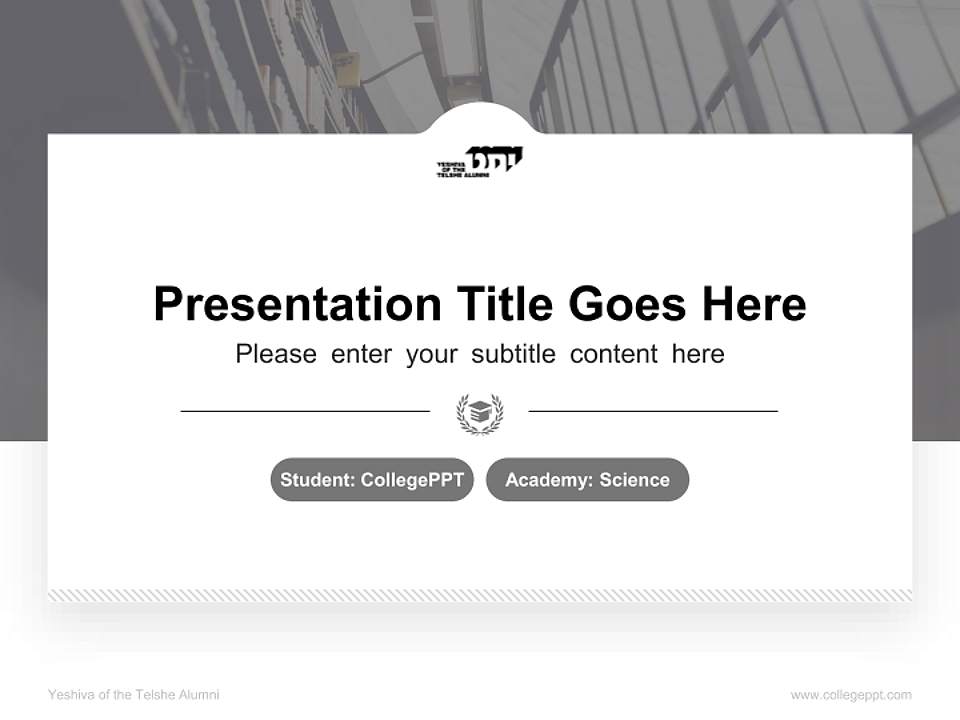Yeshiva of the Telshe Alumni National Scholarship Defense PPT Template4:3 ratio PPT effect preview image4
