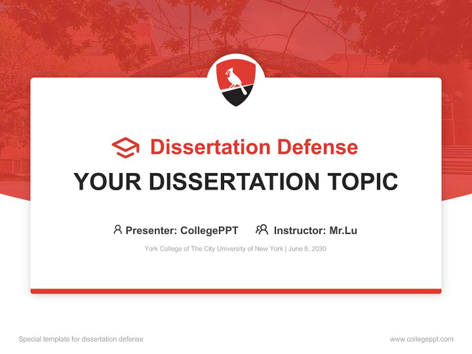 York College of The City University of New York Graduation Thesis Defense PPT Template4:3 ratio PPT effect preview image7