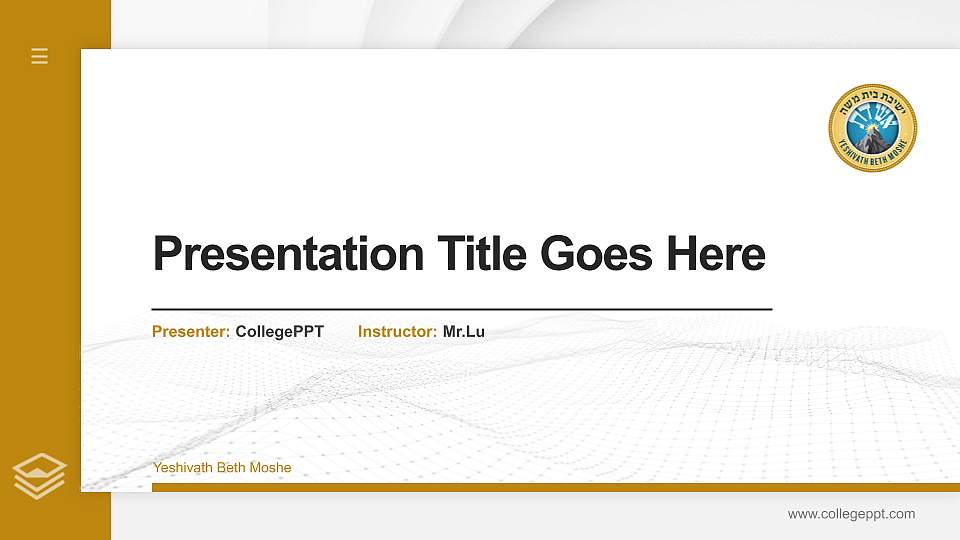 Yeshivath Beth Moshe Thesis Proposal/Graduation Defense PPT Template16:9 ratio PPT effect preview image