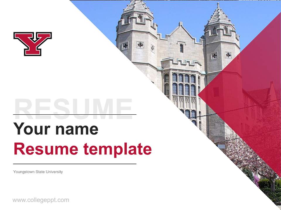 Youngstown State University Resume PPT Template4:3 ratio PPT effect preview image5