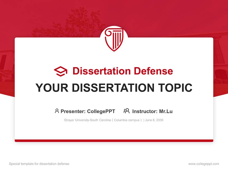 Strayer University-South Carolina（Columbia campus） Graduation Thesis Defense PPT Template4:3 ratio PPT effect preview image7