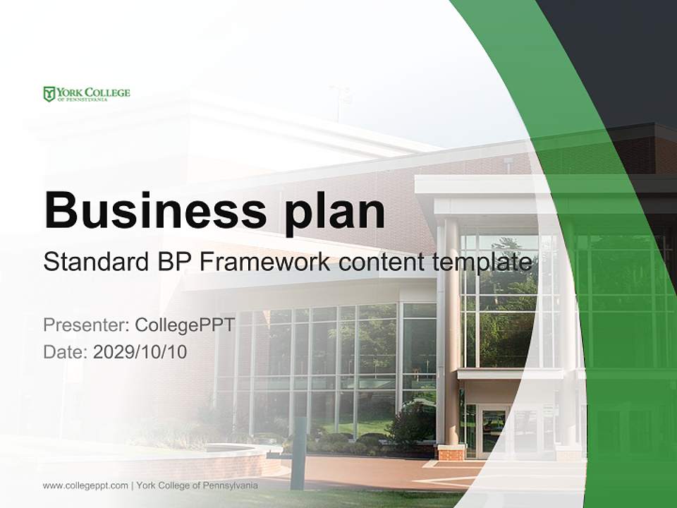 York College of Pennsylvania Competition/Entrepreneurship Contest PPT Template4:3 ratio PPT effect preview image9