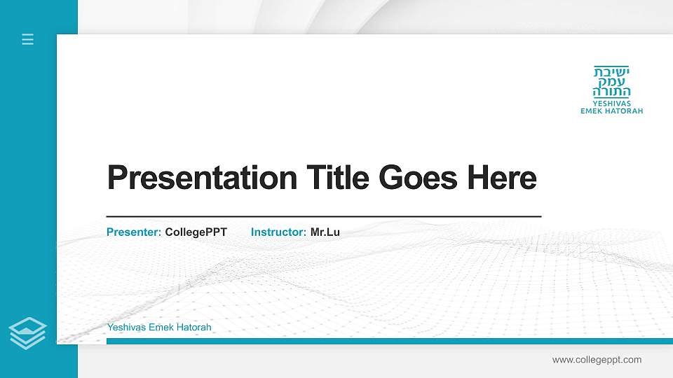 Yeshivas Emek Hatorah Thesis Proposal/Graduation Defense PPT Template16:9 ratio PPT effect preview image