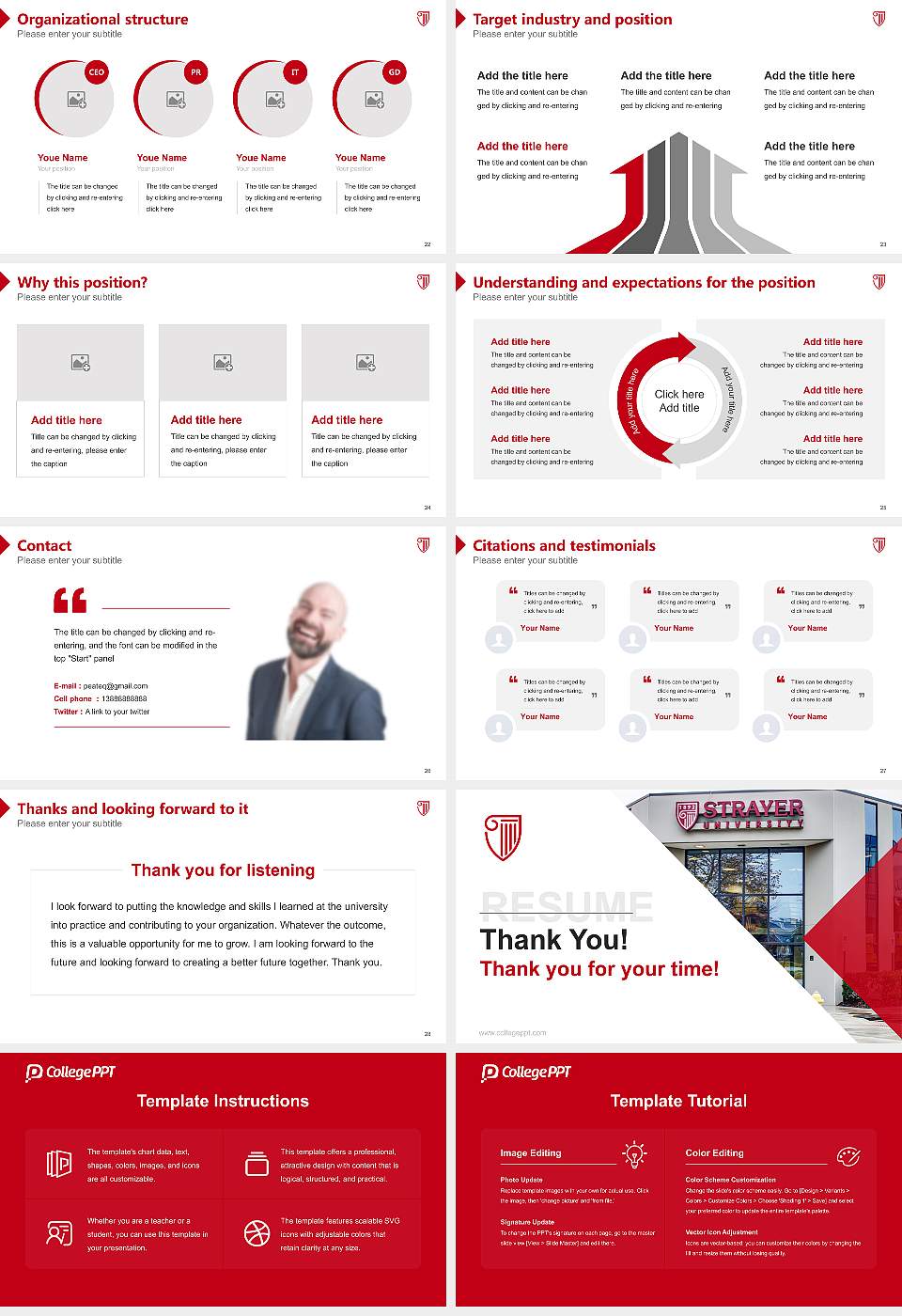 Strayer University-Virginia(Alexandria campus) Resume PPT Template16:9 ratio PPT effect preview image4