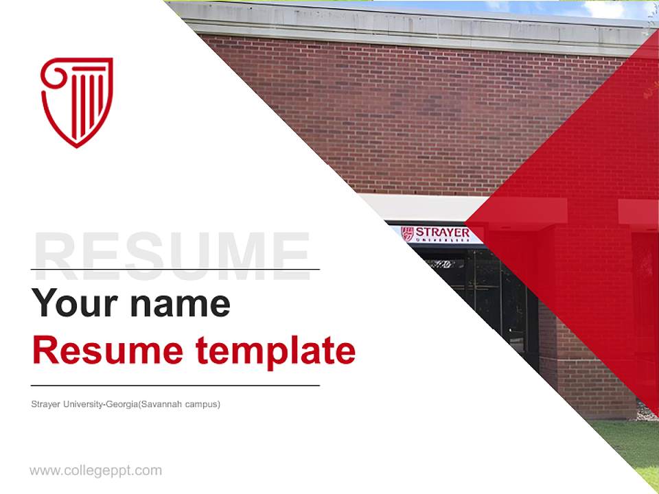 Strayer University-Georgia(Savannah campus) Resume PPT Template4:3 ratio PPT effect preview image5