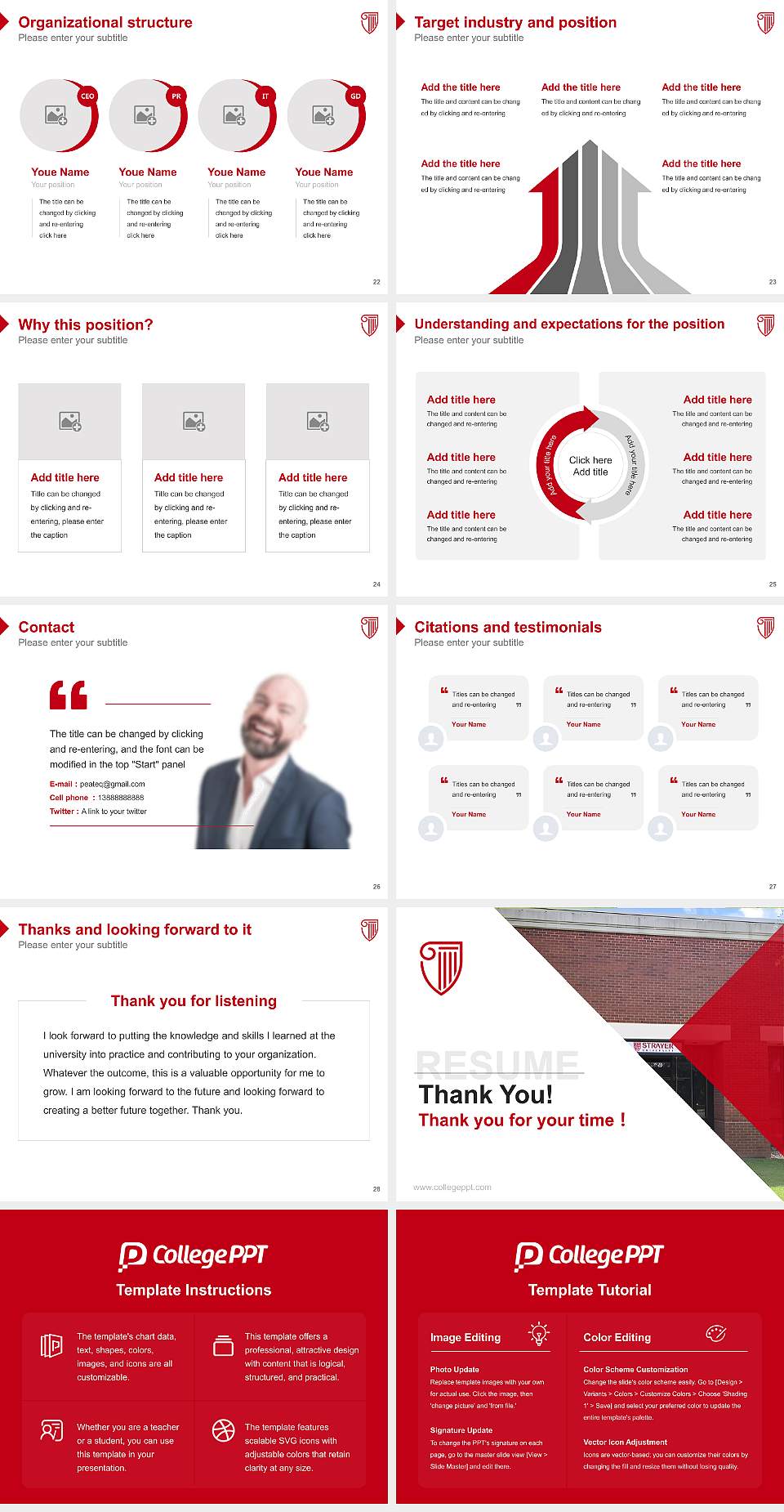Strayer University-Georgia(Savannah campus) Resume PPT Template4:3 ratio PPT effect preview image4