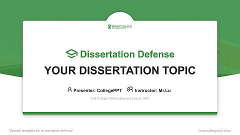 York College of Pennsylvania Graduation Thesis Defense PPT Template